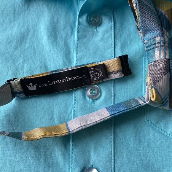 Littlest Prince Couture Button Down Shirt with Bow Tie, boys, 2T - Picture 9 of 10